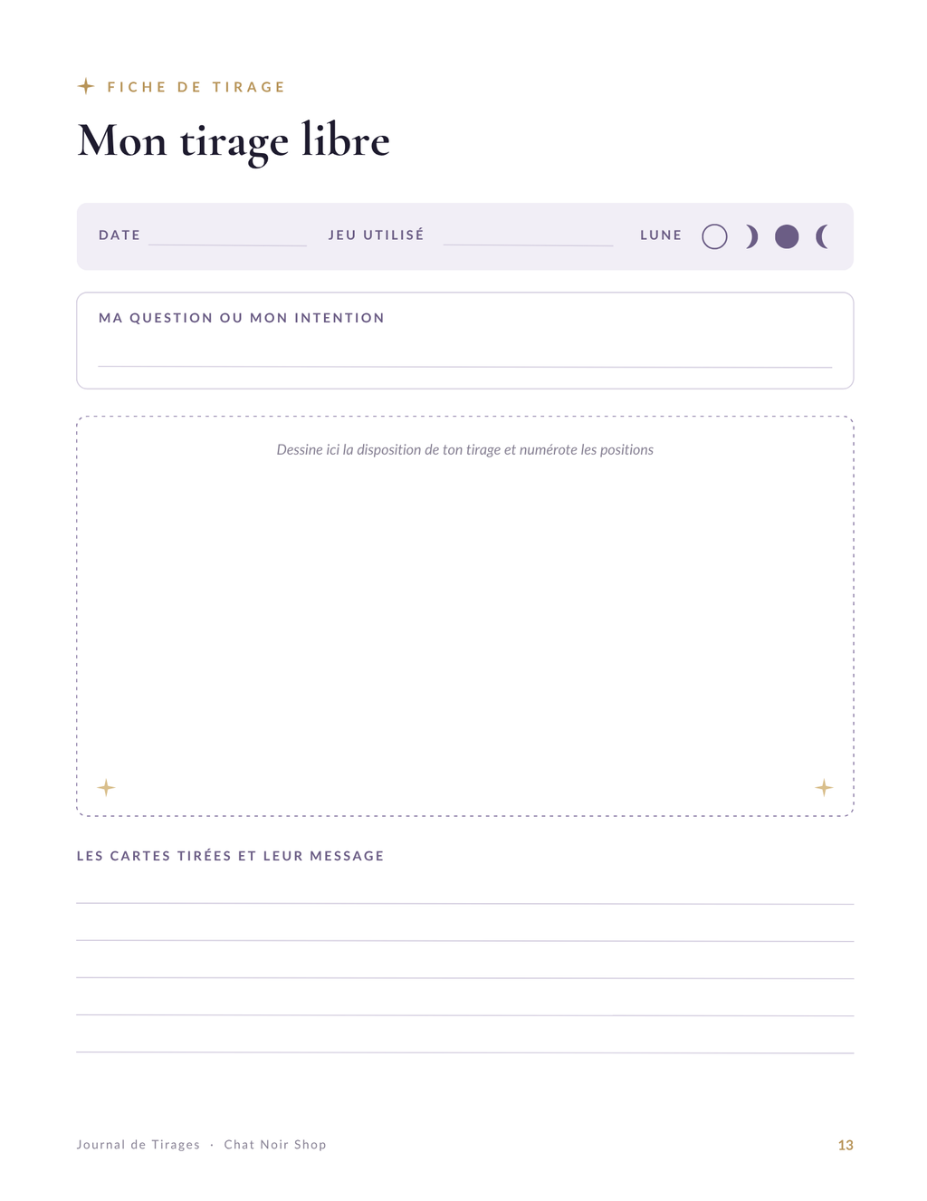 Journal de tirages - Tarot & Oracle - version numérique