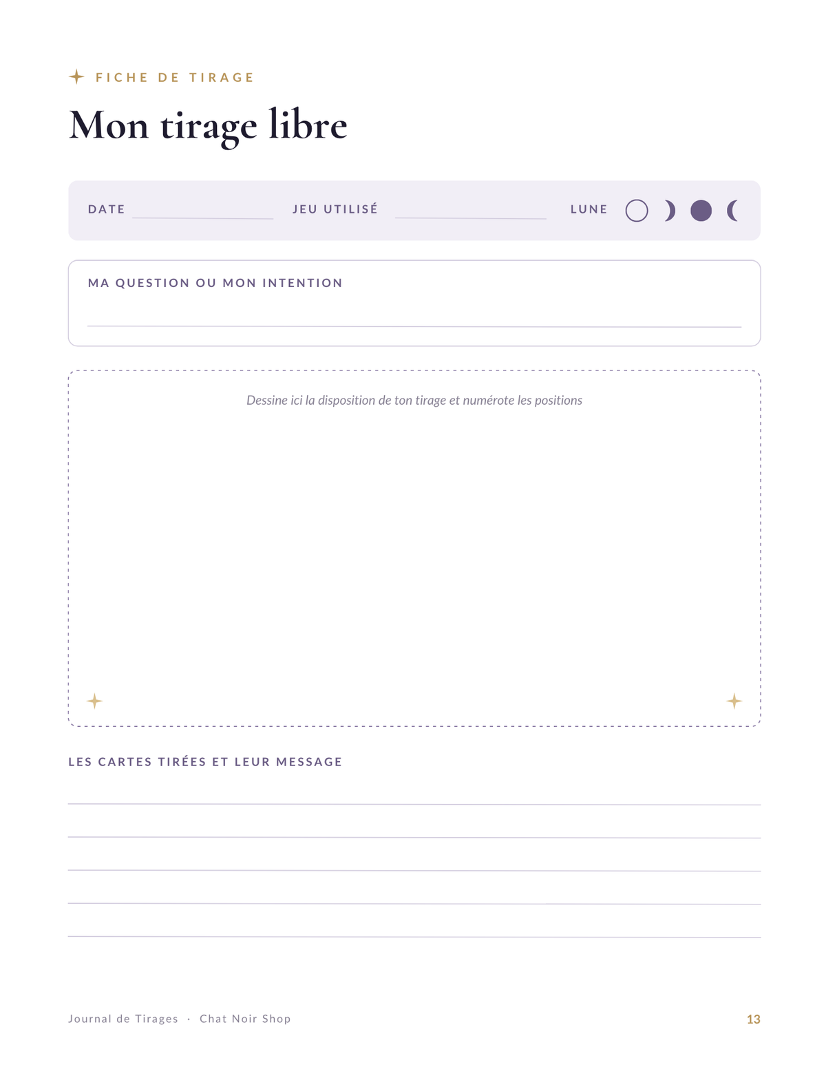 Journal de tirages - Tarot & Oracle - version numérique