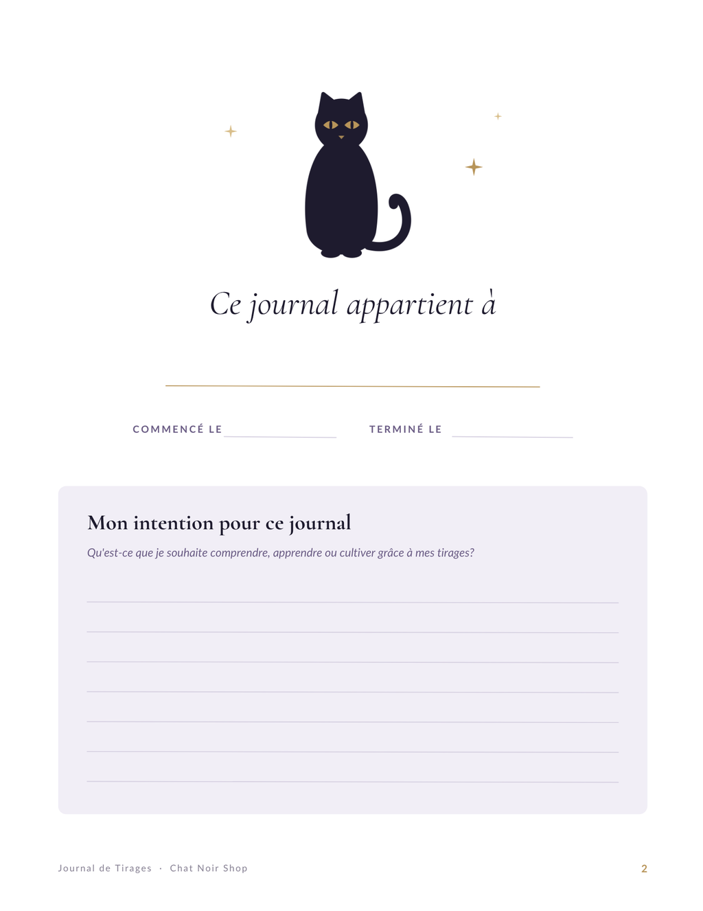 Journal de tirages - Tarot & Oracle - version numérique