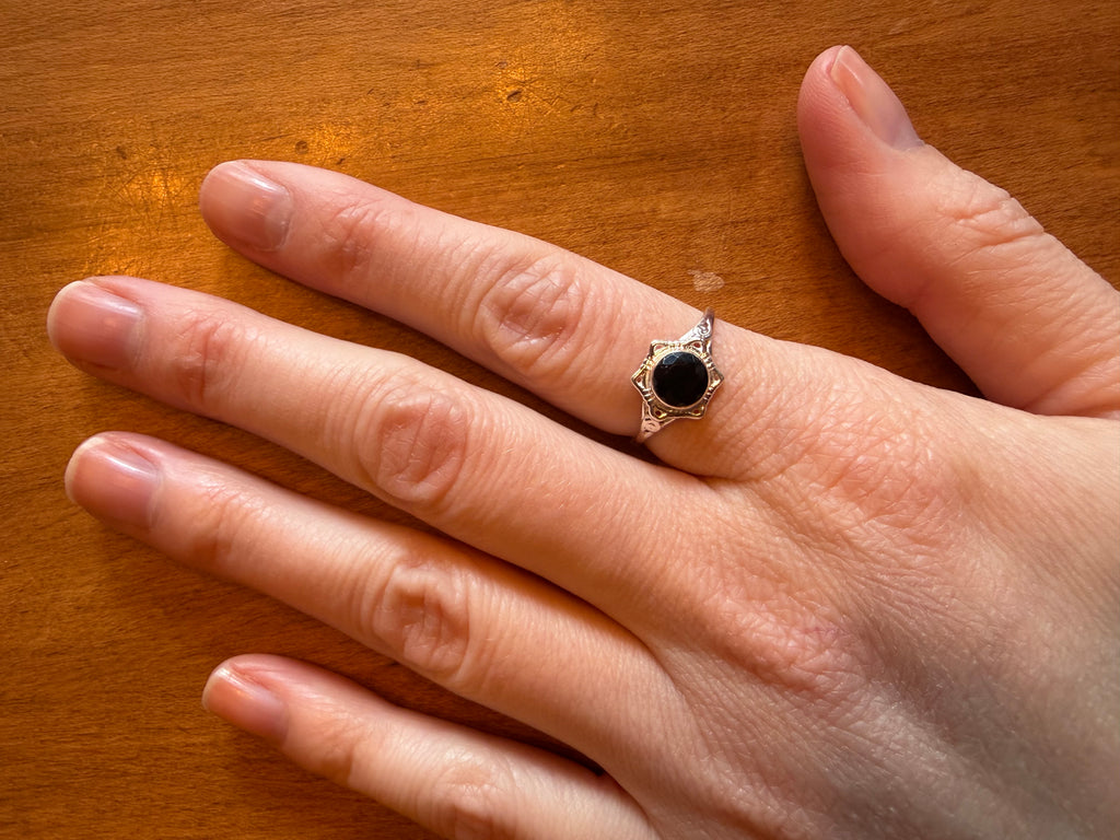 Bague en argent 925 avec onyx noir