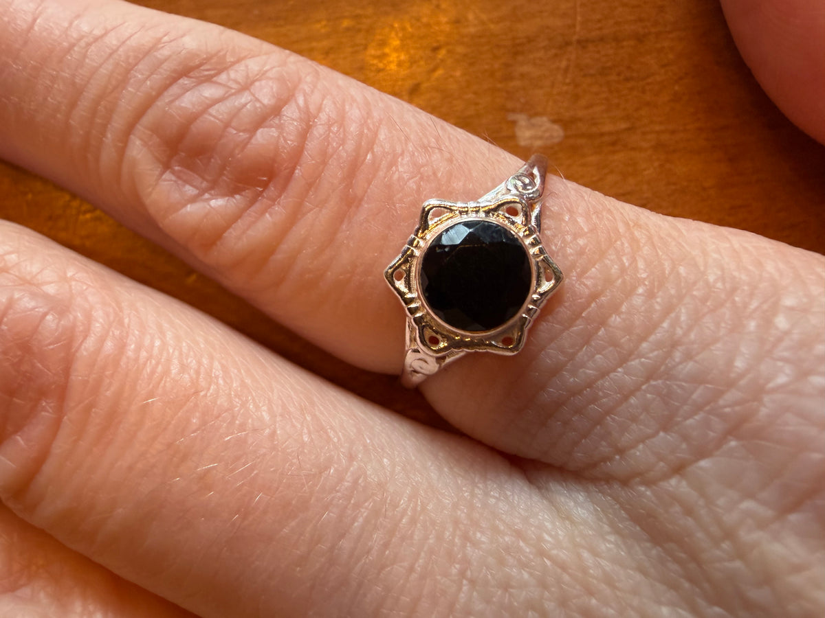 Bague en argent 925 avec onyx noir