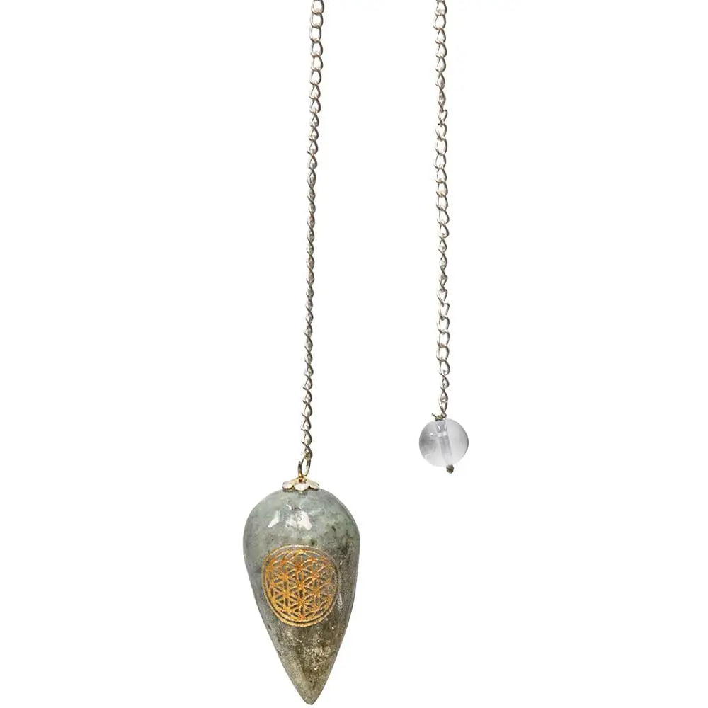 PENDULE-FLEUR DE VIE-LABRADORITE