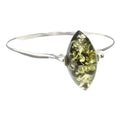 Bague délicate en argent 925 avec ambre vert