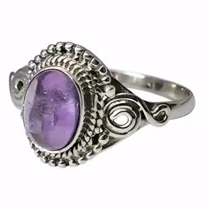 Bague celtique en argent 925 avec améthyste