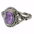 Bague celtique en argent 925 avec améthyste
