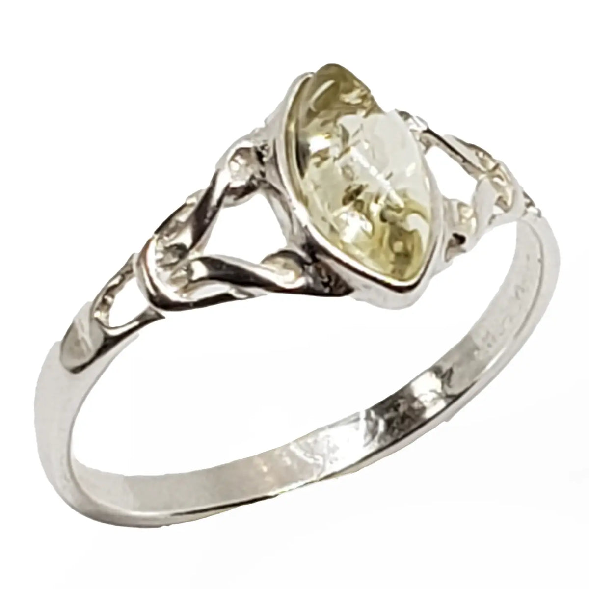 Bague en argent 925 avec ambre citrine