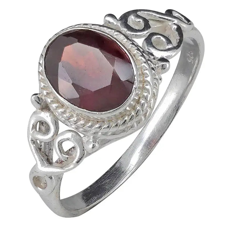 Bague en argent 925 avec grenat