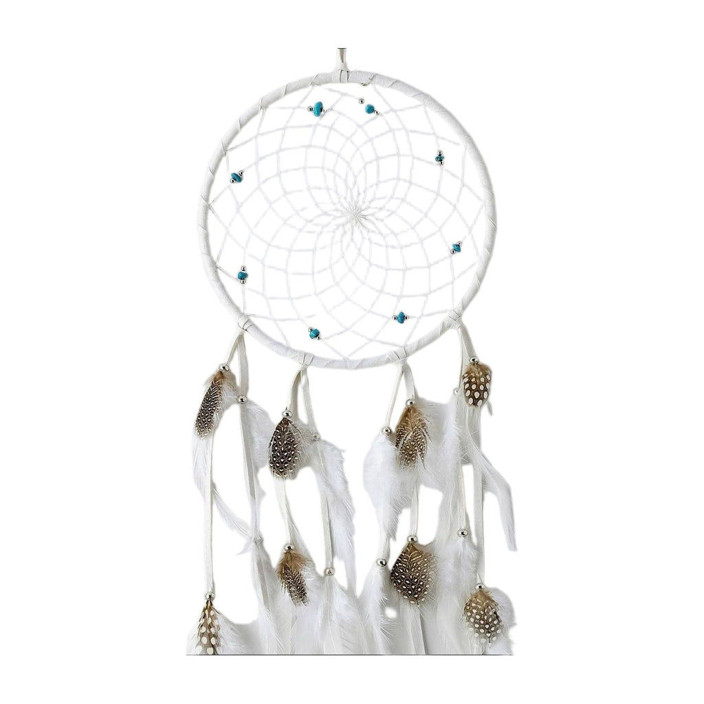 Attrape-rêves blanc de 6 pouces avec pierres semi-précieuses