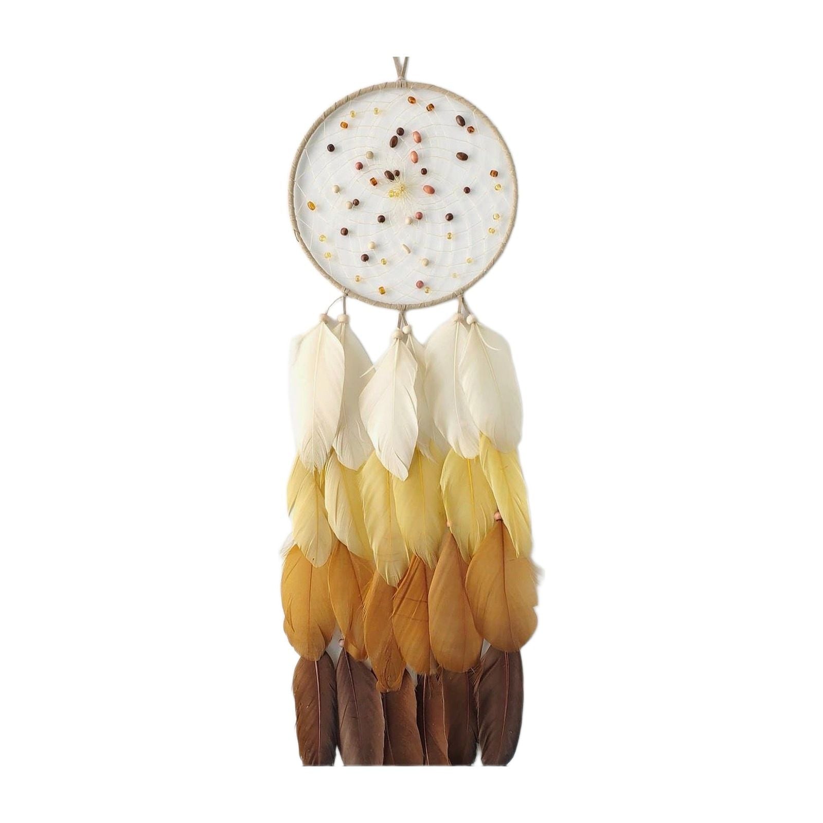 Attrape-rêves dégradé or et brun de 18 cm