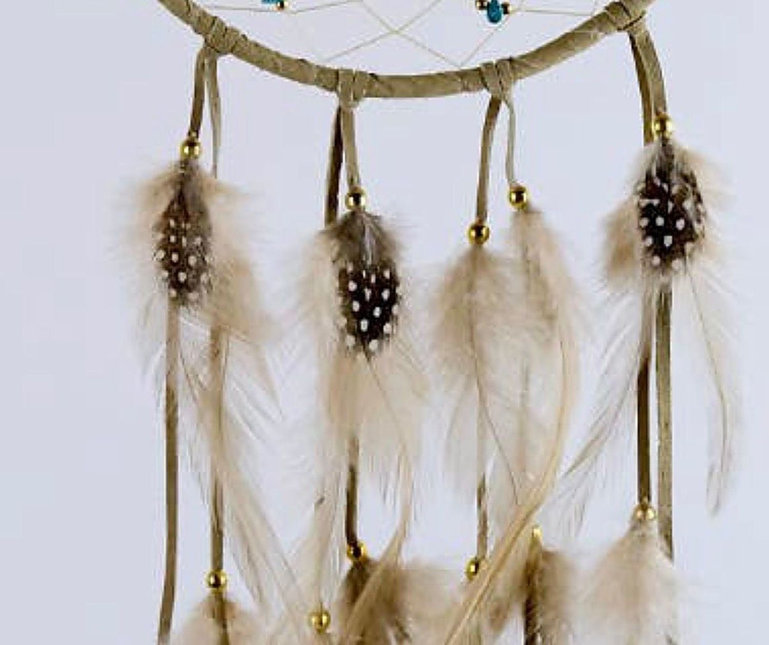 Attrape-rêves tan 15 cm avec pierres semi-précieuses