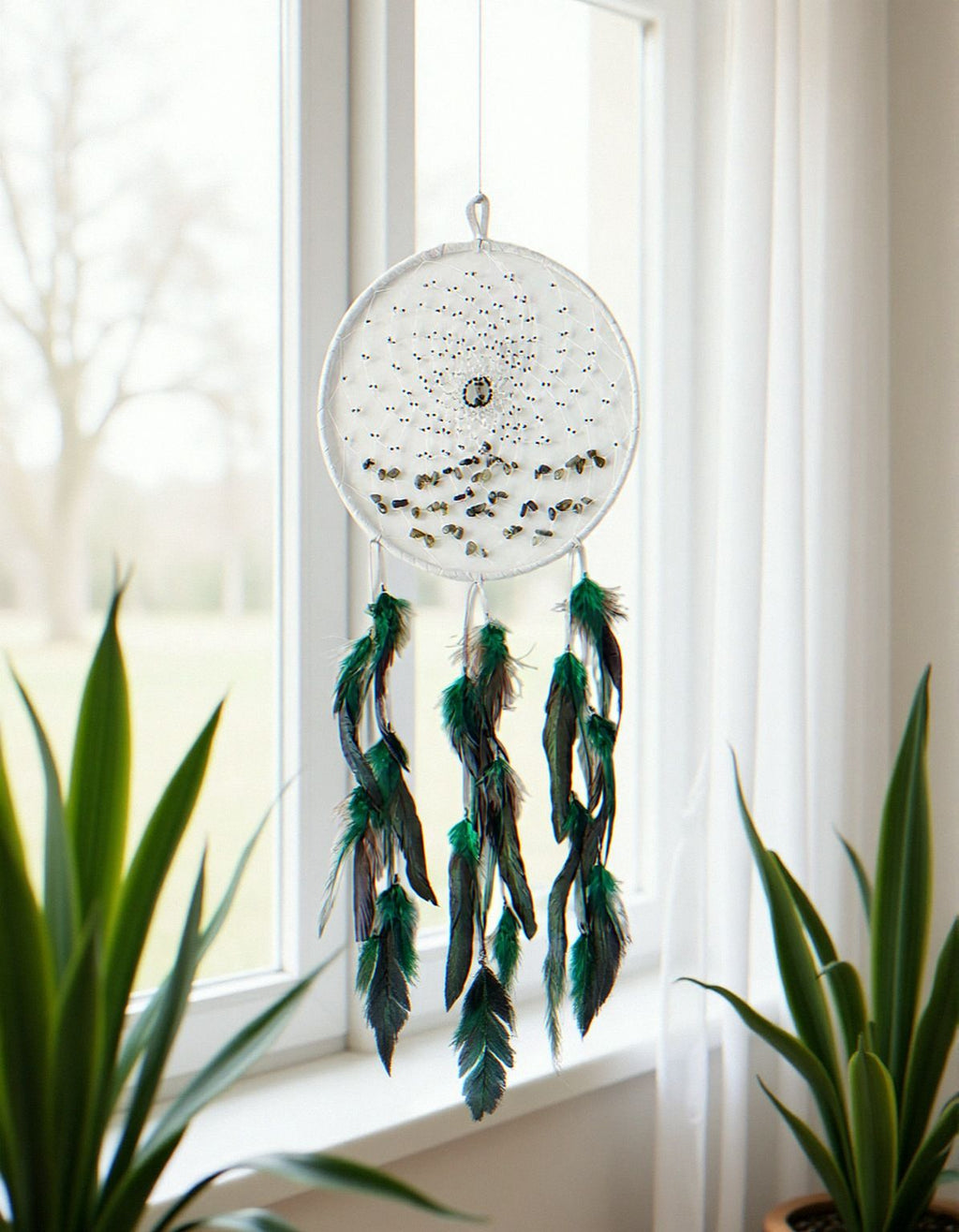 Capteur de rêves Energy Flow en labradorite, 9 po