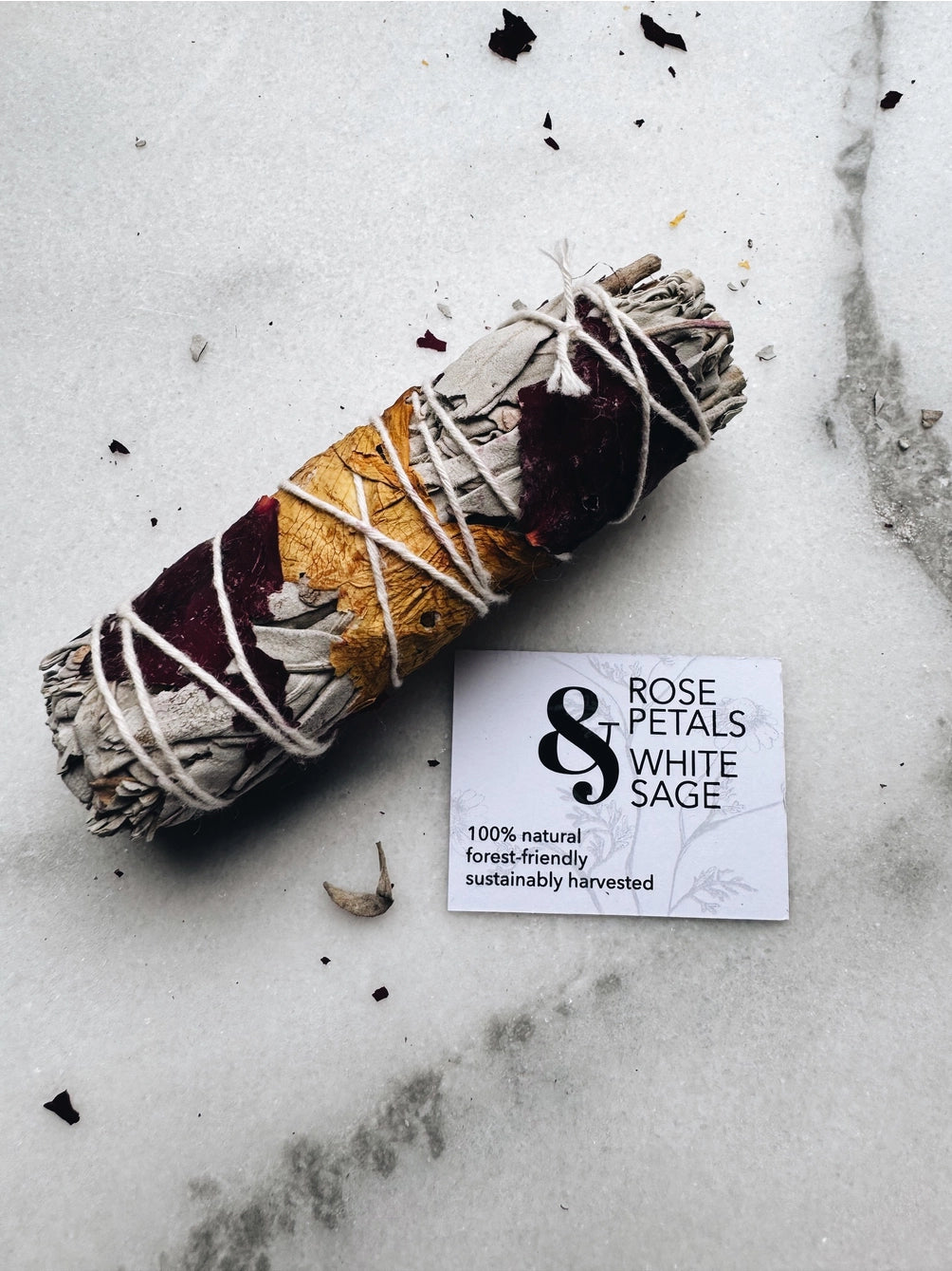 White Sage and Rose Petals